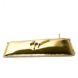 Giuseppe Zanotti Metallic Gold Leather Margery Zip Pouch