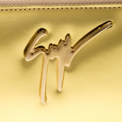 Giuseppe Zanotti Metallic Gold Leather Margery Zip Pouch