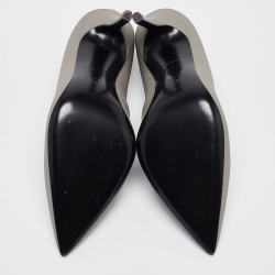 مملوكة مسبقًا Giuseppe Zanotti Grey Lucrezia Leather Pointed Toe Pumps Size 38