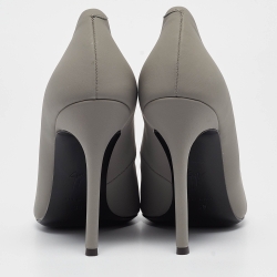 مملوكة مسبقًا Giuseppe Zanotti Grey Lucrezia Leather Pointed Toe Pumps Size 38