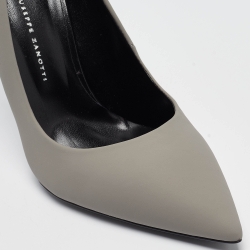 مملوكة مسبقًا Giuseppe Zanotti Grey Lucrezia Leather Pointed Toe Pumps Size 38
