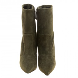 Pre Owned Giuseppe Zanotti Khaki Suede Ankle Boots Size 40