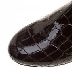 مملوكة مسبقًا بوت جوسيبي زانوتي رينغوتو جلد نقشة التمساح بني لامع فوق الركبة مقاس 38