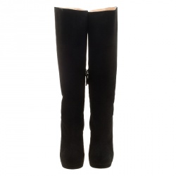 Pre Owned Giuseppe Zanotti Black Suede Platform Knee Boots Size 41