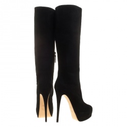 Pre Owned Giuseppe Zanotti Black Suede Platform Knee Boots Size 41