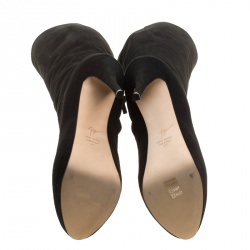 Pre Owned Giuseppe Zanotti Black Suede Platform Knee Boots Size 41