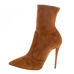 Pre Owned Giuseppe Zanotti Brown Suede Ankle Boots Size 38