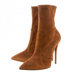 Pre Owned Giuseppe Zanotti Brown Suede Ankle Boots Size 38