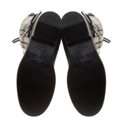 Pre Owned بوت للركبة جوسيبي زانوتي كوباين جلد أسود بسحاب مقاس 41