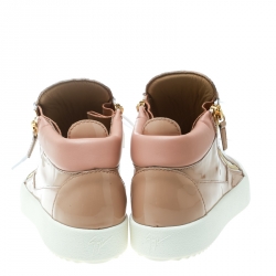 Pre Owned Giuseppe Zanotti Blush Pink Patent Leather London High Top Sneakers Size 41