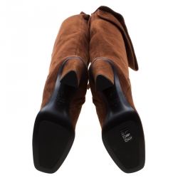 مملوكة مسبقًا حذاء بوت فوق الركبة جوسيبي زانوتي ألاباما سويدي بني مقاس 37