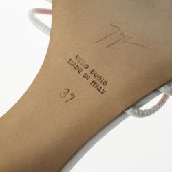 Pre Owned Giuseppe Zanotti Pink Flower Strappy Sandals Size 37