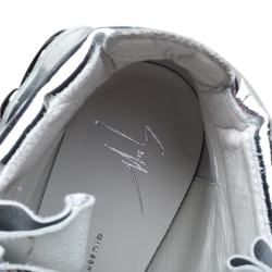 Pre Owned Giuseppe Zanotti Silver Patent Leather Lorenz High Top Wedge Sneakers Size 40