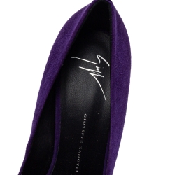Pre Owned Giuseppe Zanotti Purple Suede Ankle Strap Pumps Size 39