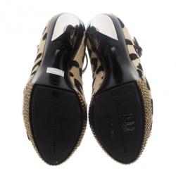 Pre Owned Giuseppe Zanotti Pony Hair Ankle Strap Pumps Size 37