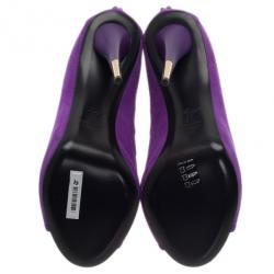 Pre Owned Giuseppe Zanotti Purple Suede Cutout Booties Size 41