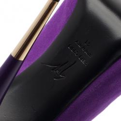 Pre Owned Giuseppe Zanotti Purple Suede Cutout Booties Size 41