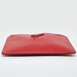 Giuseppe Zanotti Red Leather Logo Zip Slim Pouch