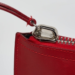 Giuseppe Zanotti Red Leather Logo Zip Slim Pouch