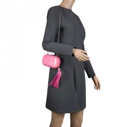 Giuseppe Zanotti Pink Patent Leather Tassel Box Clutch