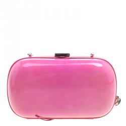 Giuseppe Zanotti Pink Patent Leather Tassel Box Clutch
