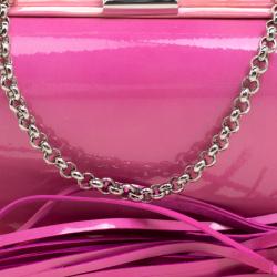 Giuseppe Zanotti Pink Patent Leather Tassel Box Clutch