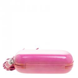Giuseppe Zanotti Pink Patent Leather Tassel Box Clutch