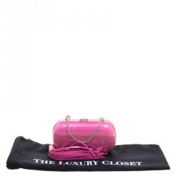 Giuseppe Zanotti Pink Patent Leather Tassel Box Clutch