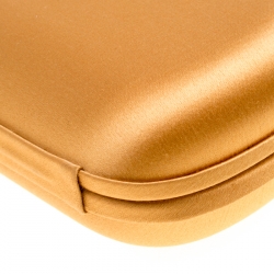 Giuseppe Zanotti Tan Satin Chain Box Clutch