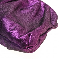 Giuseppe Zanotti Purple Metallic Jacquard Fabric Shark Tooth Clutch