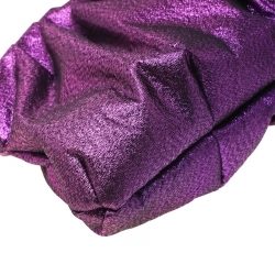 Giuseppe Zanotti Purple Metallic Jacquard Fabric Shark Tooth Clutch