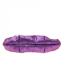 Giuseppe Zanotti Purple Metallic Jacquard Fabric Shark Tooth Clutch
