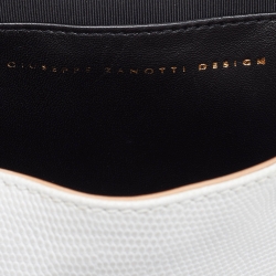 Pre Owned Giuseppe Zanotti White Textured Leather Multiple Chain Bag