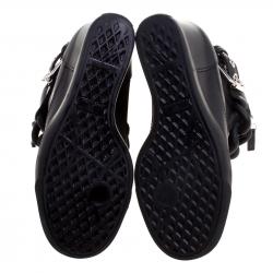 Pre Owned Giuseppe Zanotti Black Leather Lorenz Birel Wedge Sneakers Size 38