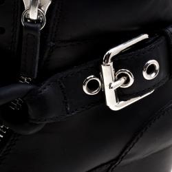 Pre Owned Giuseppe Zanotti Black Leather Lorenz Birel Wedge Sneakers Size 38