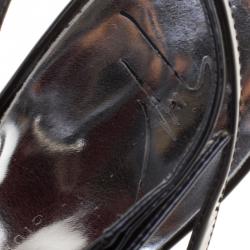 Pre Owned Giuseppe Zanotti Metallic Multi Leather Peep Toe Ankle Strap Sandals Size 40