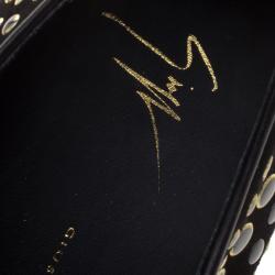 Pre Owned Giuseppe Zanotti Black Stud Embellished Suede Eve Slip On Sneakers Size 40