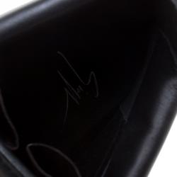 Pre Owned Giuseppe Zanotti Black Leather Lorenz  Wedge Sneakers Size 40