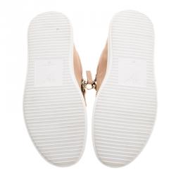 Pre Owned Giuseppe Zanotti Beige Leather and Suede Sneakers Size 37