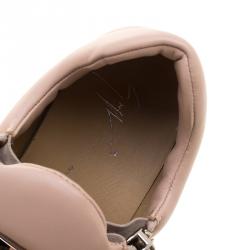 Pre Owned Giuseppe Zanotti Beige Leather and Suede Sneakers Size 37