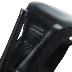 Pre Owned Giuseppe Zanotti Black Satin and Suede Crystal Sandals Size 39