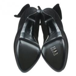 Pre Owned Giuseppe Zanotti Black Suede Debra Bow Platform Pumps Size 38.5