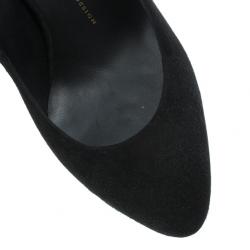 Pre Owned Giuseppe Zanotti Black Suede Debra Bow Platform Pumps Size 38.5