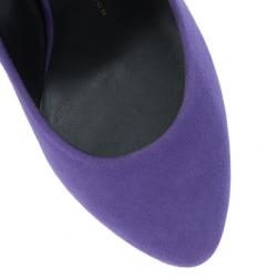 Pre Owned Giuseppe Zanotti Purple Suede Debra Bow Platform Pumps Size 36.5