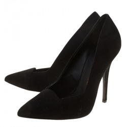 Pre Owned Giuseppe Zanotti Black Suede Pointed Toe Pumps Size 39