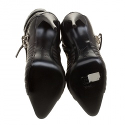 مملوكة مسبقًا Giuseppe Zanotti Black Suede Guns 55 Zip Detail Ankle Boots Size 40