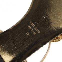 Pre Owned Giuseppe Zanotti Sequin Flower Thong Sandals Size 39