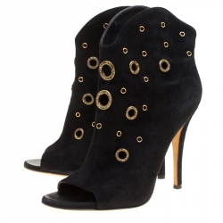 مملوكة مسبقًا حذاء بوت جوسيبي زانوتي جلد مدبوغ أسود مقاس 42