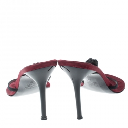 مملوكة مسبقًا صندل جوسيبي زانوتي حلقة إصبع ساتان أسود مقاس 36