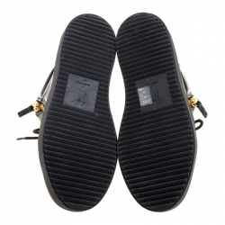 Pre Owned Giuseppe Zanotti Black Patent Leather High Top Sneakers Size 40